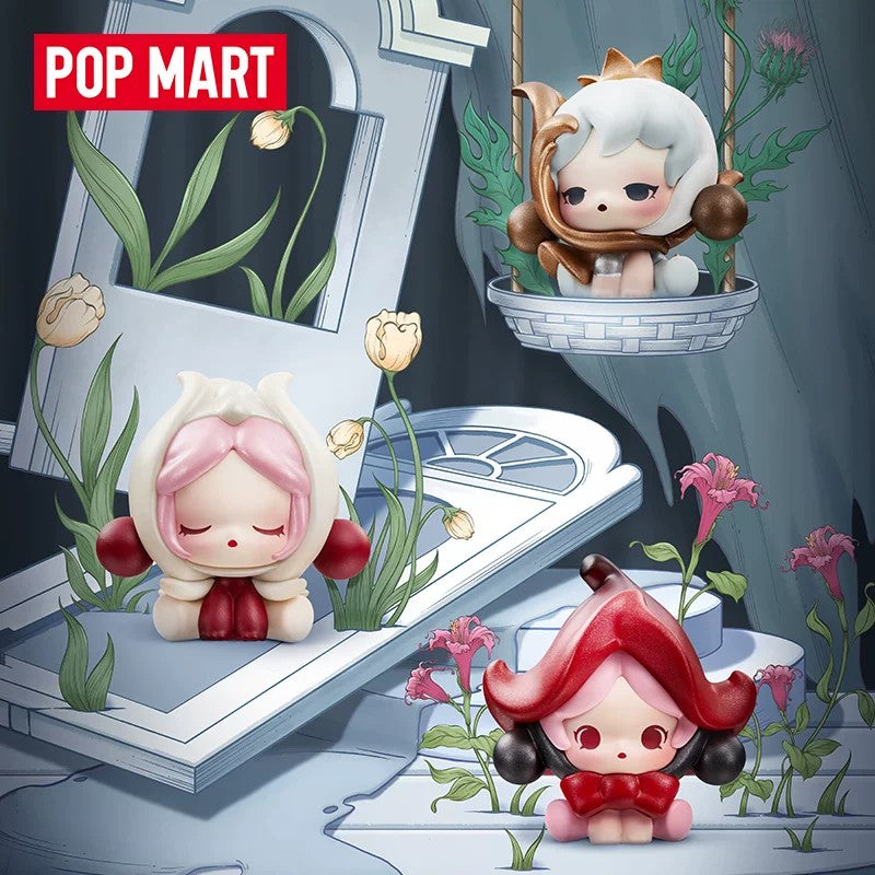 Фигурка POPMART Bubble Cute Particles SKULLPANDA, серия «Четыре акта цветка», коллекционный сюрприз-бокс
