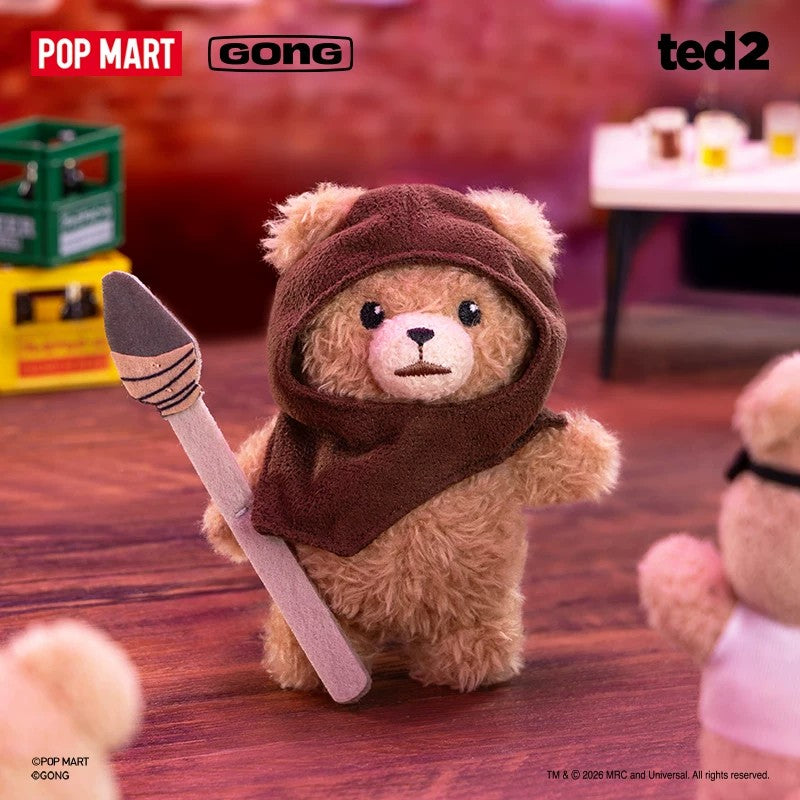 POPMART泡泡玛特 kotak misteri loket patung mewah boleh gerak Resonans Ted2 Baby Ted