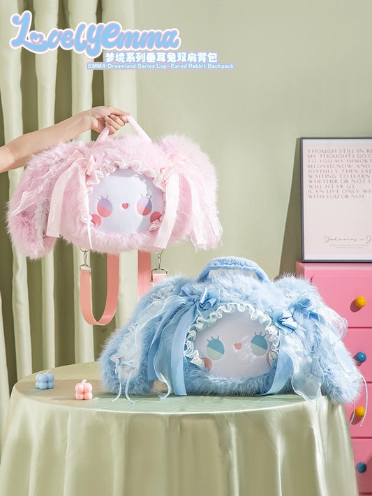 Mochila de Coelho com Alças para as Orelhas da EMMA (Azul)