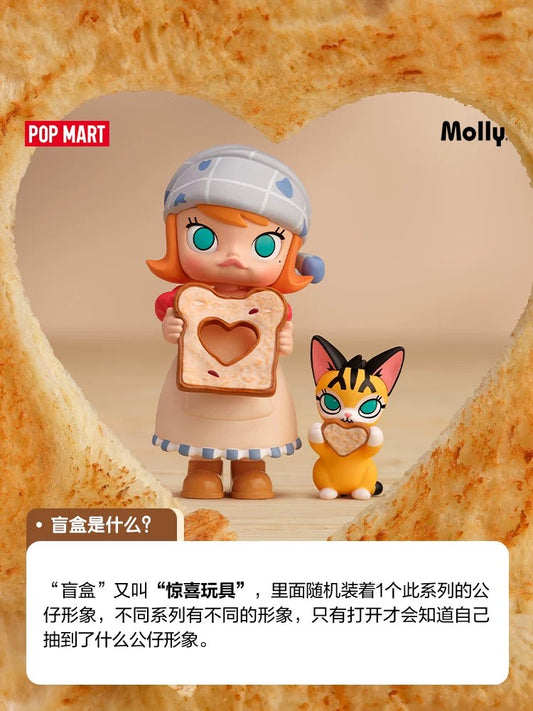 POPMART MOLLY Serie Bread Head, figura decorativa de caja sorpresa