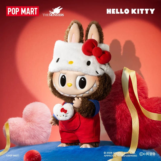 POPMART 泡泡瑪特 THE MONSTERS × HELLO KITTY 搪膠毛絨公仔拉布布