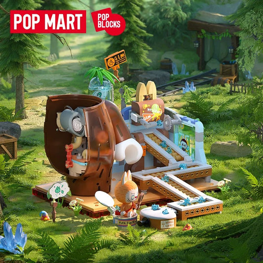 POPMART泡泡玛特THE MONSTERS森林秘密基地拼搭積木