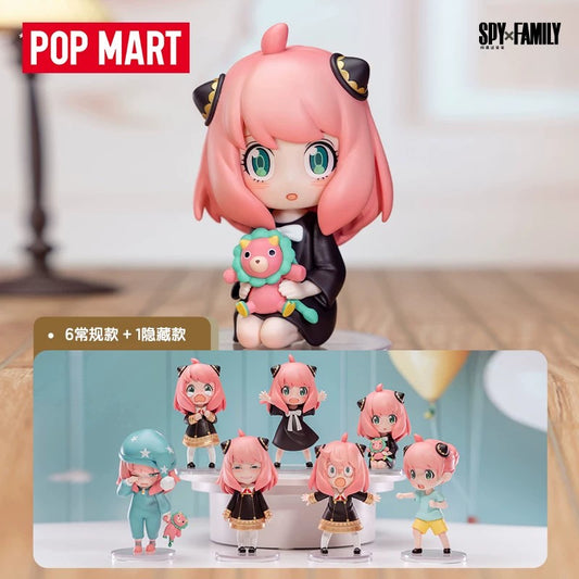 POPMART泡泡玛特 kotak misteri patung Resonans Spy × Family: Kehidupan Harian Anya