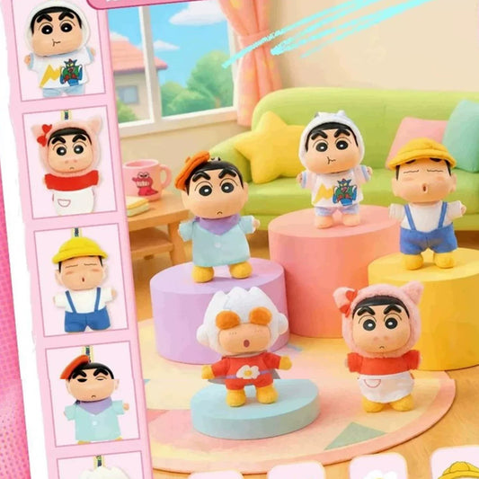 กล่องสุ่มตุ๊กตานุ่มนิ่มซีรีส์ตู้เสื้อผ้าของชินจัง