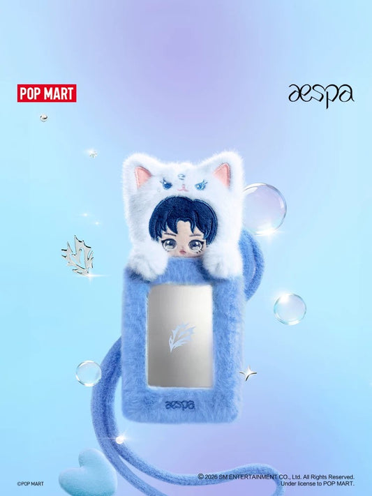 POPMART aespa ซีรีส์เพื่อนขนฟูน่ารัก พวงห้อยที่ใส่บัตร