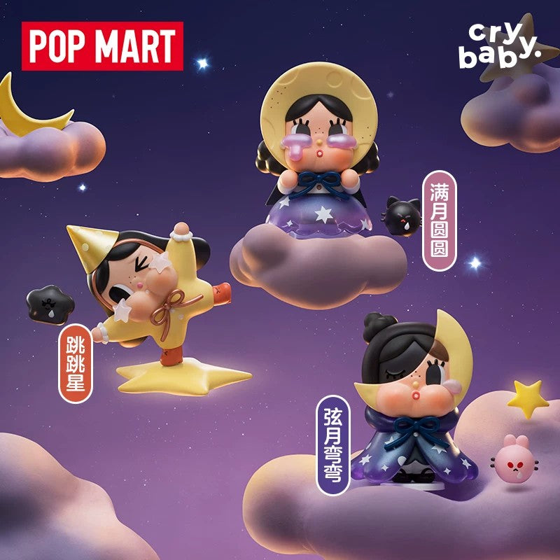 POPMART CRYBABY Série A Lua que Partiu, miniatura decorativa em caixa-surpresa