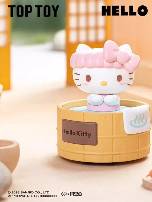 ฟิกเกอร์ซีรีส์บ่อน้ำพุร้อนหมุนได้ของซานริโอ กล่องสุ่ม