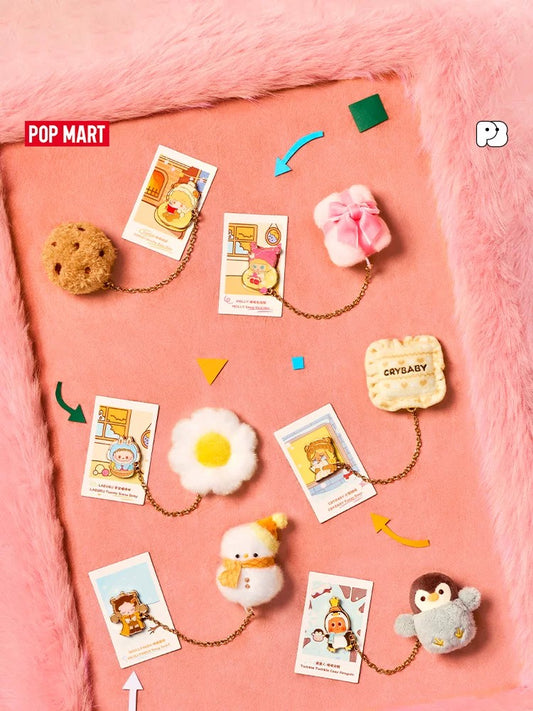 POPMART Bubble Mart Bubble Cute Granules Fluffy Warm Series สติกเกอร์ติดตู้เย็น กล่องสุ่ม ของตกแต่งบ้าน