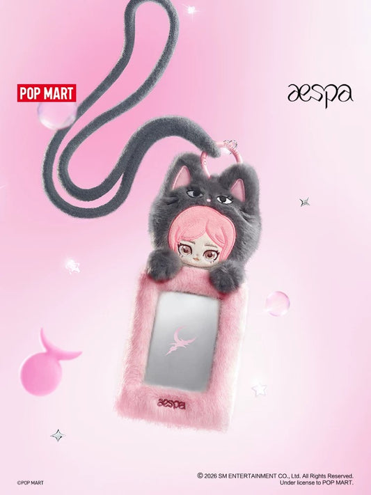 POPMART aespa ซีรีส์เพื่อนขนฟูน่ารัก พวงห้อยที่ใส่บัตร
