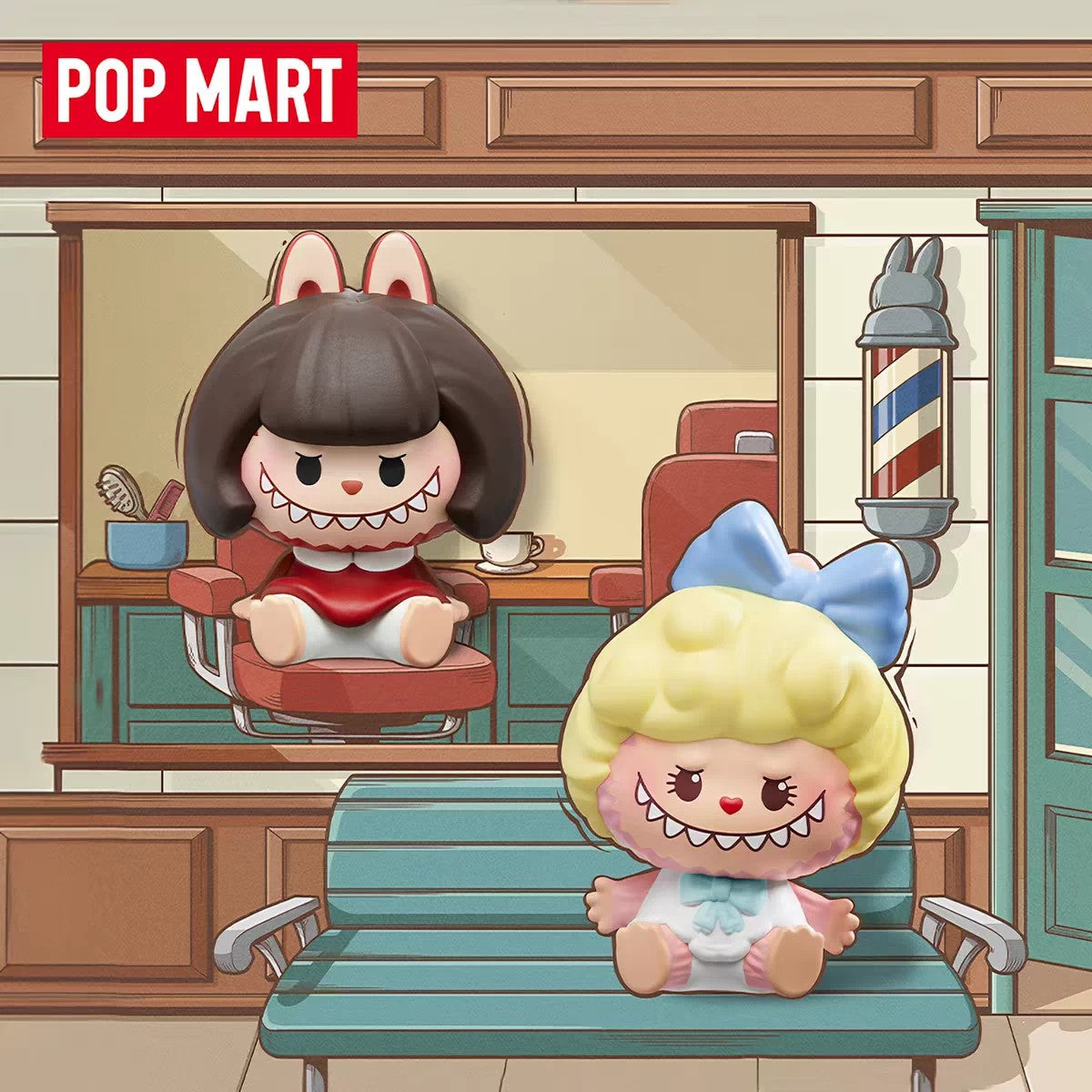 POPMART泡泡瑪特泡泡萌粒 THE MONSTERS復古理髮店公仔