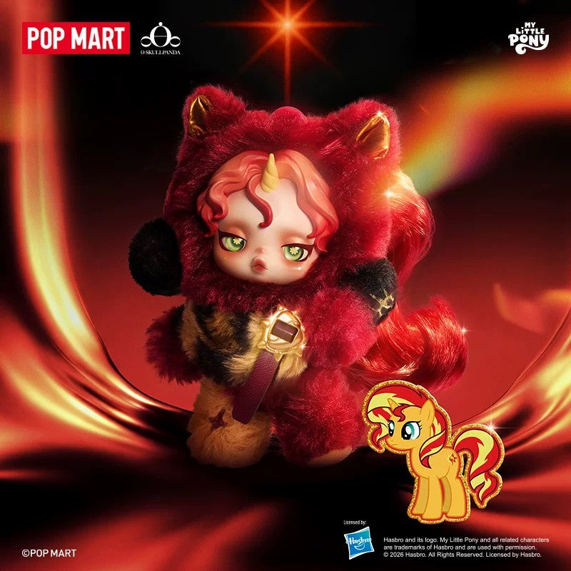 POPMART泡泡玛特SKULLPANDA × 小马宝莉毛绒公仔挂件盲盒