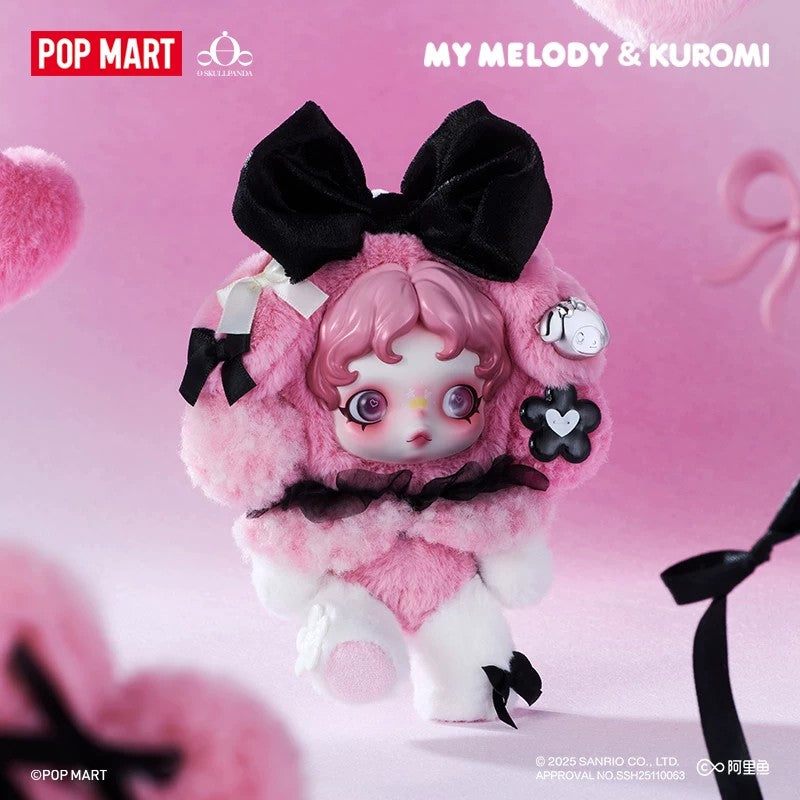 POPMART泡泡玛特SKULLPANDA × 美乐蒂 酷洛米毛绒公仔挂件