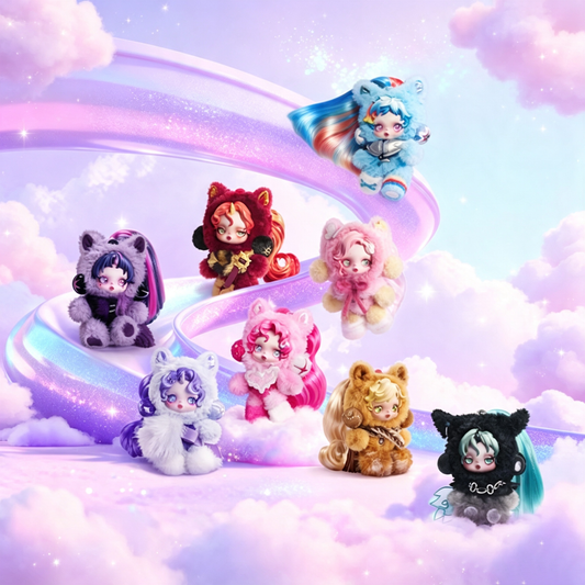 POPMART SKULLPANDA × My Little Pony, colgante de peluche de vinilo, caja sorpresa