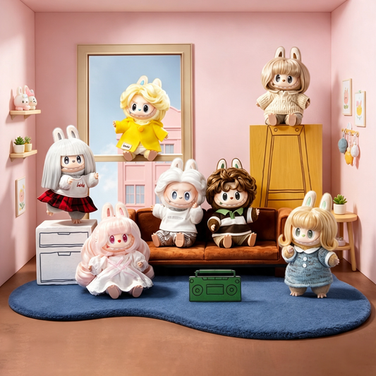 POPMART泡泡玛特THE MONSTERS 復古理髮店搪膠毛絨掛件盲盒