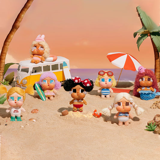 POPMART泡泡玛特CRYBABY Vacation Mode On系列搪膠毛絨掛件盲盒