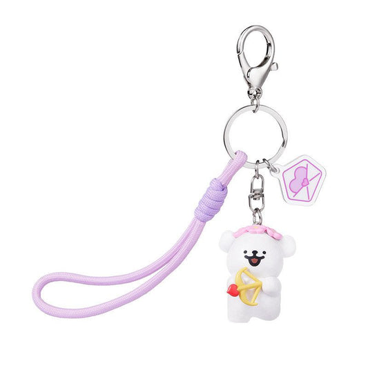 Rantai Kunci Anjing Cupid Line - Versi Putih