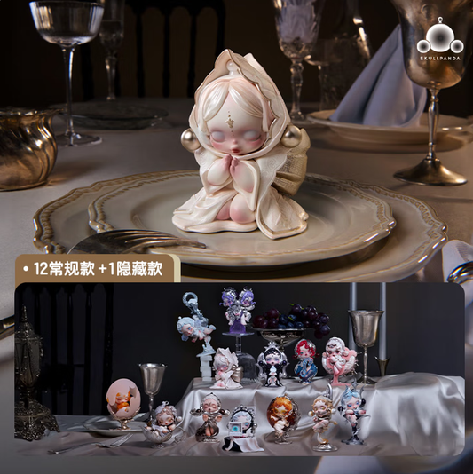 POPMART泡泡玛特SKULLPANDA餐桌系列手辦盲盒擺件