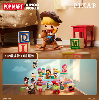 POPMART泡泡玛特 DIMOO WORLD × PIXAR siri kerjasama kotak misteri patung