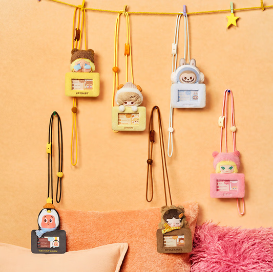 POPMART Bubble Mart Bubble Cute Little ซีรีส์ขนนุ่มอบอุ่น ที่ใส่บัตร อุปกรณ์แขวน กล่องสุ่มสินค้าประกอบ