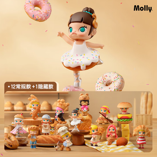 POPMART MOLLY Serie Bread Head, figura decorativa de caja sorpresa