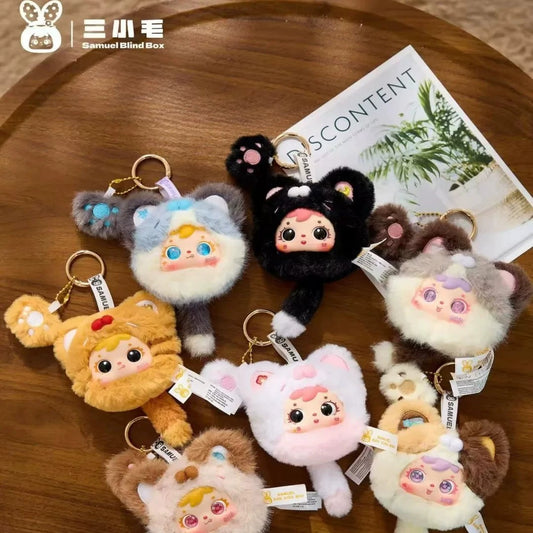 Three little fur cats cat paw scratching pendant blind box with coding - main image