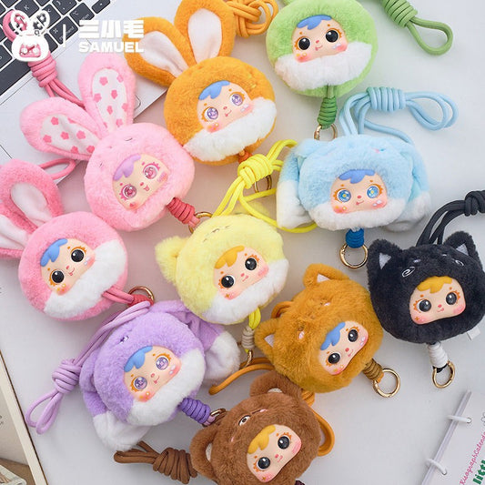 Three Little Mao Cute Pet Paradise Mobile Phone Lanyard - main image