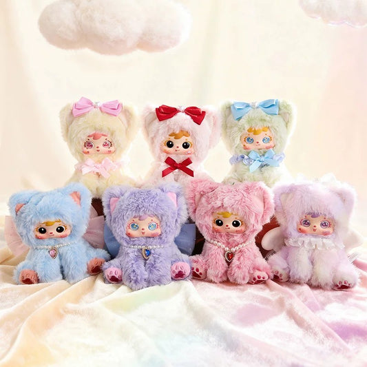Three little furry velvet rainbow cats - detail image 1